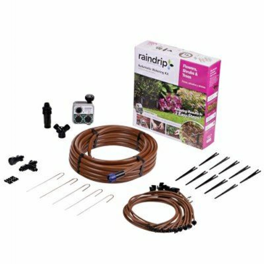 Lawn & Garden * | Raindrip Gift Selection Flower, Shrub & Tree Watering Kit With Timer