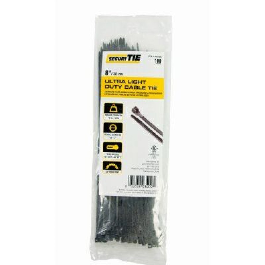 Electrical * | Gardner Bender Cheaper Ultra Light Duty Cable Tie, Uv Black, 8-In., 100-Pk.