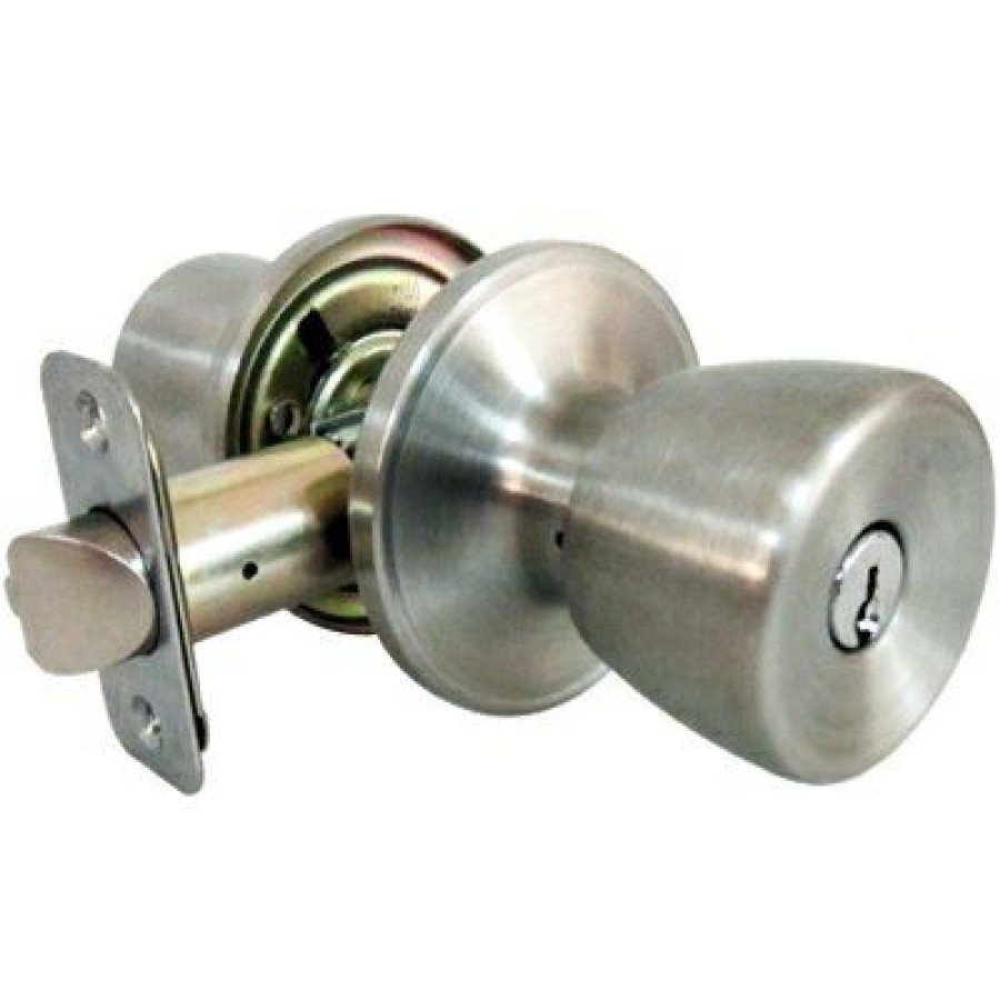 Hardware * | Truguard Online Entry Lockset, Medium Tulip-Style Knob, Stainless Steel