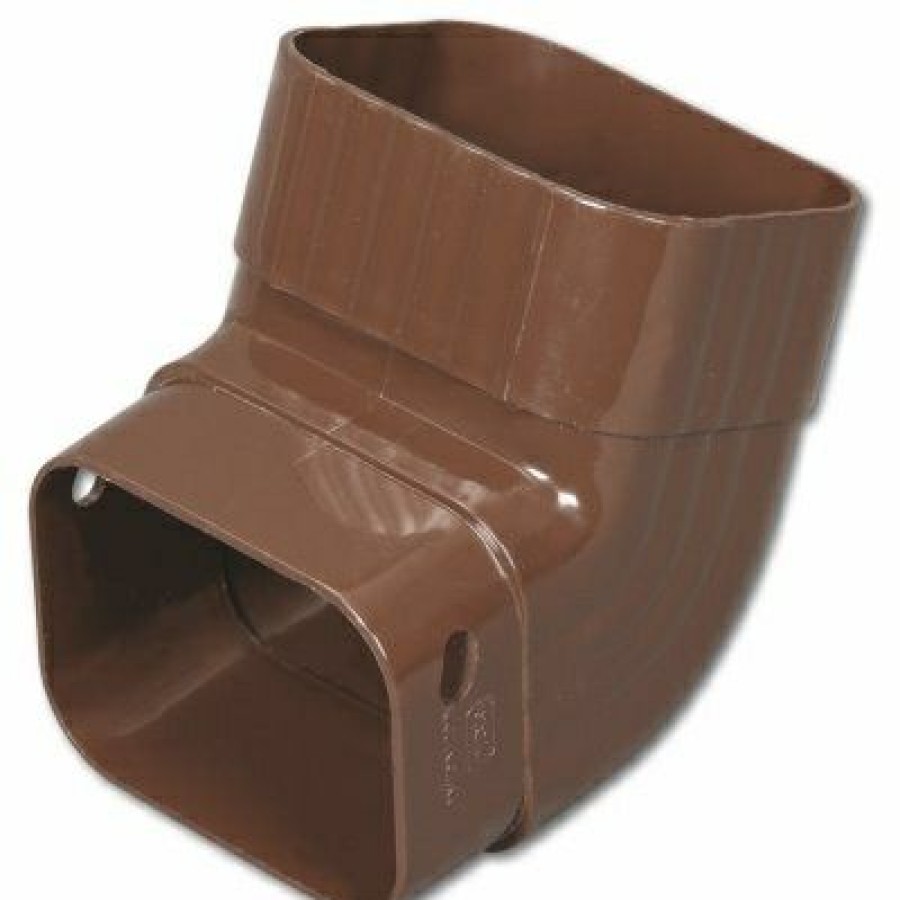 Building Materials * | Amerimax Cheaper Front Gutter Elbow, Vinyl, Brown, 2 X 3-In.