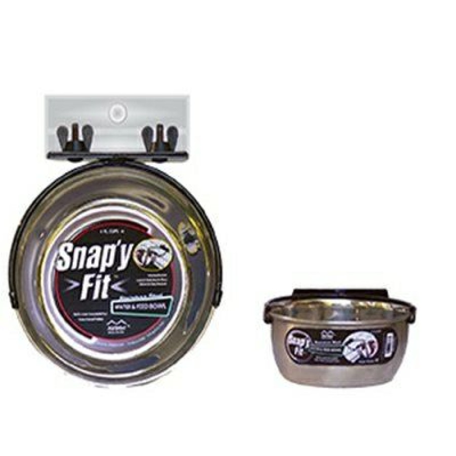 Pet Supplies * | Snappy Fit Online Pet Bowl, With Crate Bracket, Stainless Steel, 1-Qt.