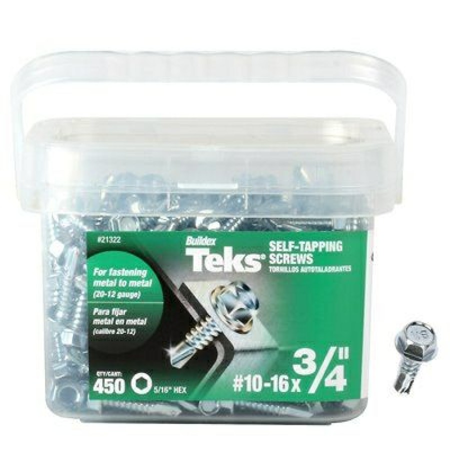 Hardware * | Teks Unique Self-Tapping Screws, Metal To Metal, Hex Head, Drill Point, #10-15 X 3/4-In., 450-Pk.