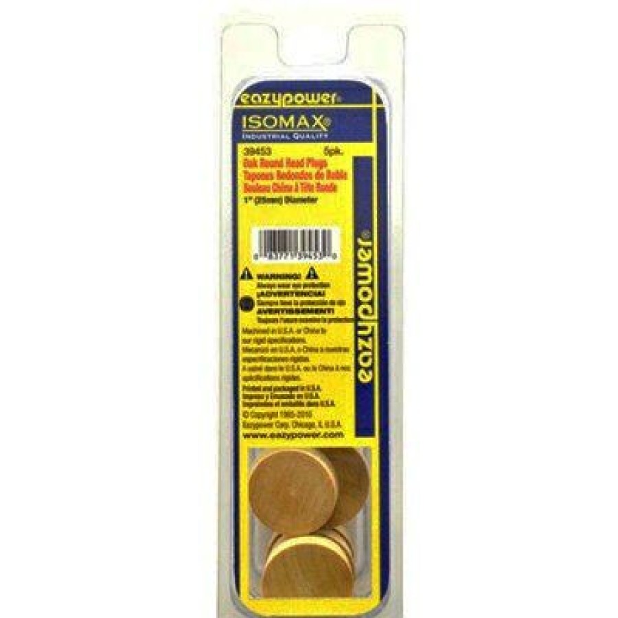 Building Materials * | Eazypower Discount Sale Isomax Dowel Plug, Round Head, Oak, 1-In., 5-Pk.