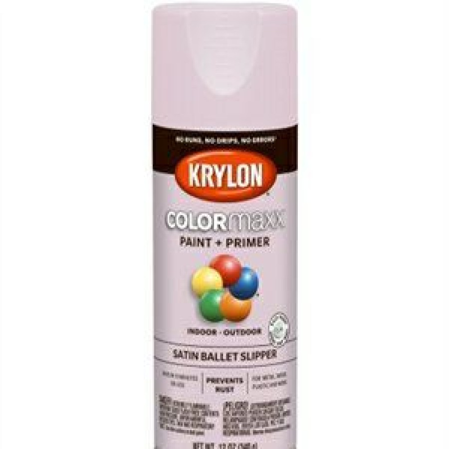 Paint * | Krylon Unique Colormaxx Spray Paint + Primer, Satin Ballet Slipper, 12-Oz.