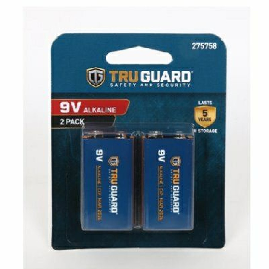 Electrical * | Truguard Low Price 9-Volt Alkaline Batteries, 2-Pk.