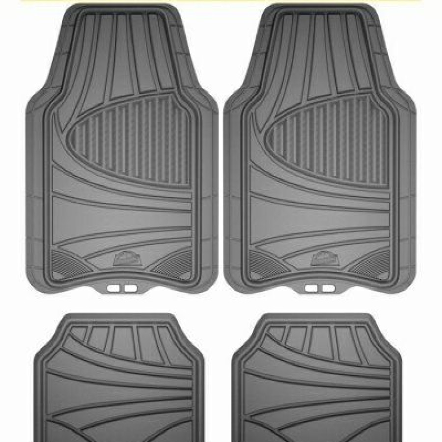 Automotive * | Armor All Hot Selling Truck/Suv Floor Mat, Gray Rubber, 4-Pc.