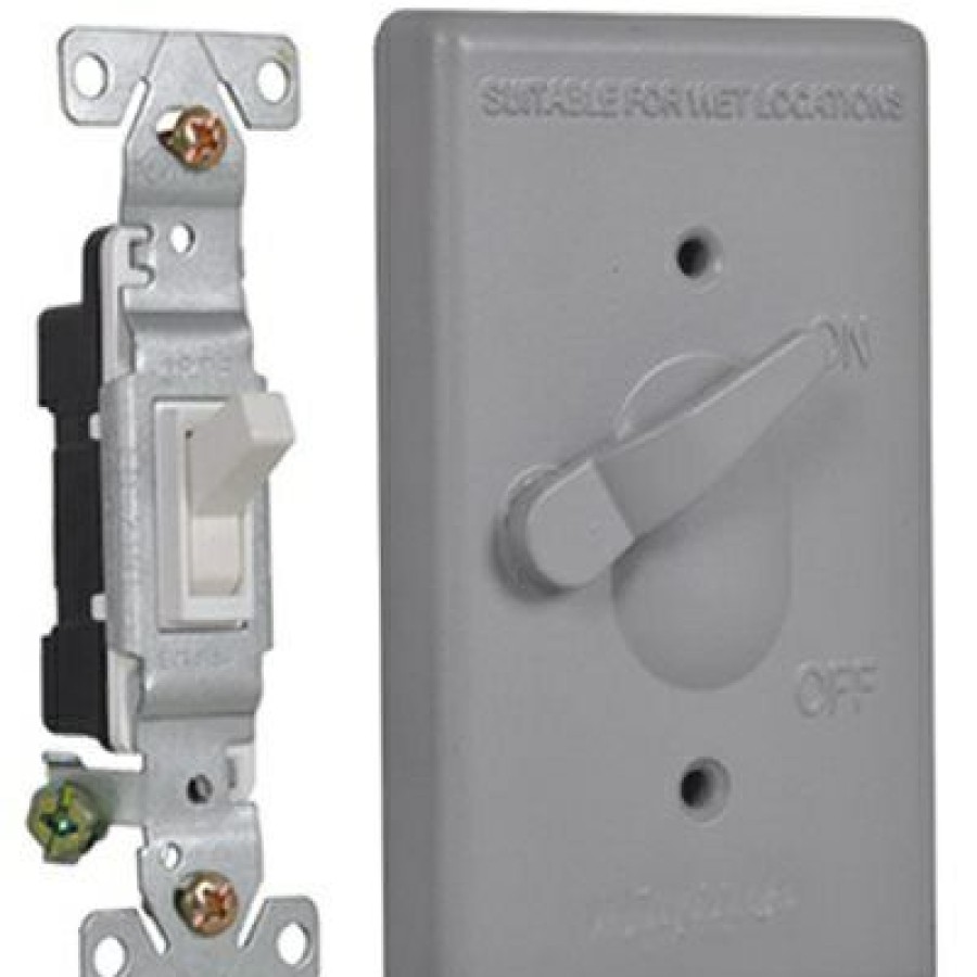 Electrical * | Master Electrician Fire Sale Weatherproof Cover With Switch, Single Gang, Gray