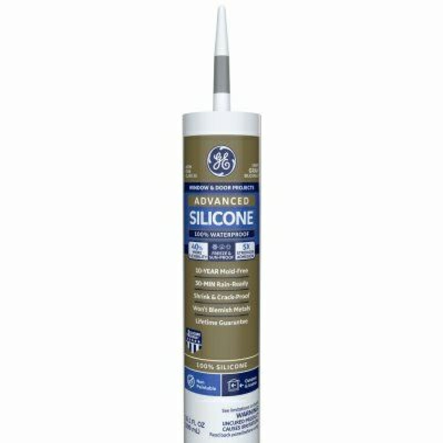 Heating & Cooling * | Ge Low Price Advanced Silicone 2 Window & Door Sealant, Light Grey, 10.1-Oz.