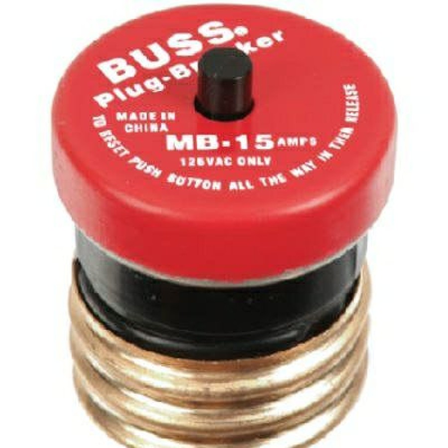 Electrical * | Cooper Bussmann Quick Delivery 15-Amp 125V Edison Base Plug Fuse Circuit Breaker