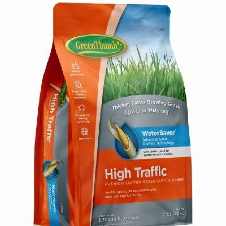 Lawn & Garden * | Green Thumb Official Premium Coated High-Traffic Grass Seed, 7-Lbs., Covers 3,500 Sq. Ft.