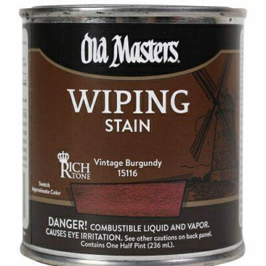 Paint * | Old Masters Fashionable Wiping Stain, Oil-Based, Vintage Burgundy, 1/2-Pt.