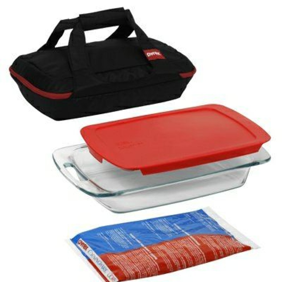 Kitchen * | Pyrex Quick Delivery Easy Grab Bakeware Set, Portable, 4-Pc.