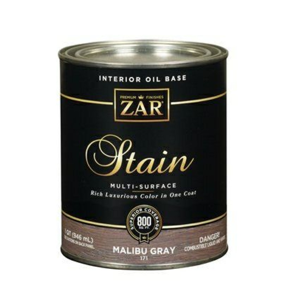 Paint * | Zar Best Quality Interior Wood Stain, Malibu Gray, 1-Qt.