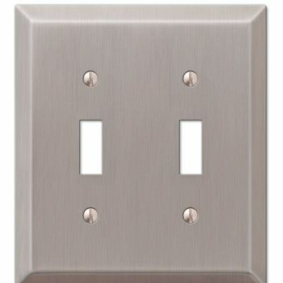 Electrical * | Amerelle Fashionable Century Wall Plate, Brushed Nickel, Steel, 2 Toggle