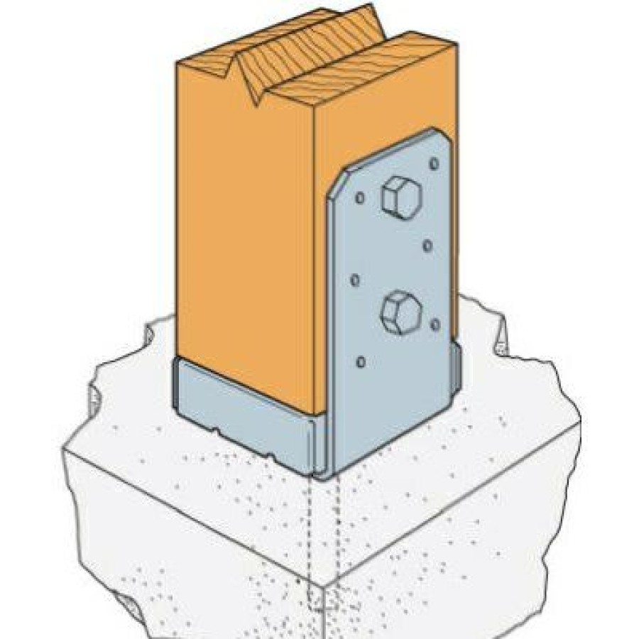 Building Materials * | Simpson Strong-Tie Official Uplift Post Base, Galvanized Steel, 10 & 12 Gauge, Adjustable, 4 X 4-In.