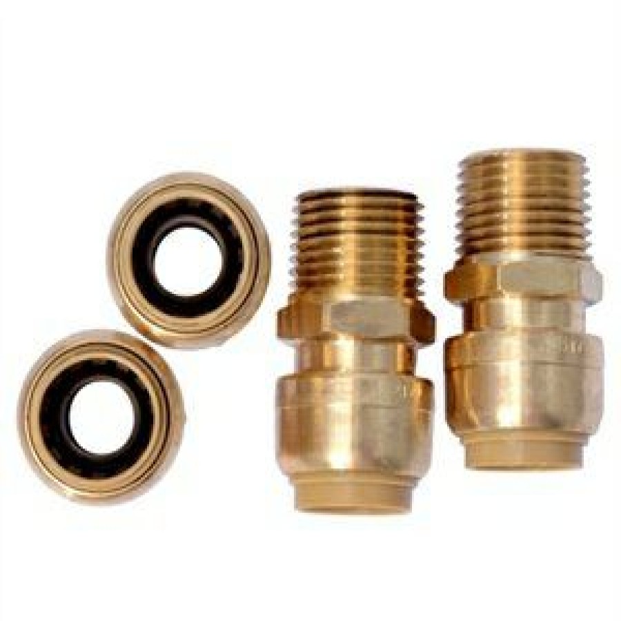 Plumbing * | Sharkbite Unique Pipe Connector, 1/2 X 1/2-In. Mnpt, 4-Pk.