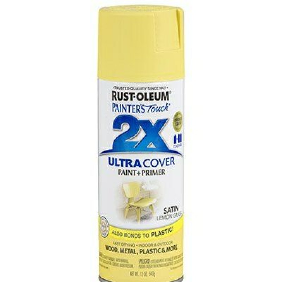 Paint * | Rust-Oleum Official Painter'S Touch 2X Spray Paint, Satin Lemon Grass, 12-Oz.