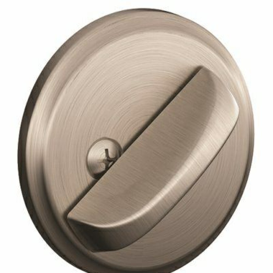 Hardware * | Schlage Excellent Satin Nickel Single-Cylinder Deadbolt Lock