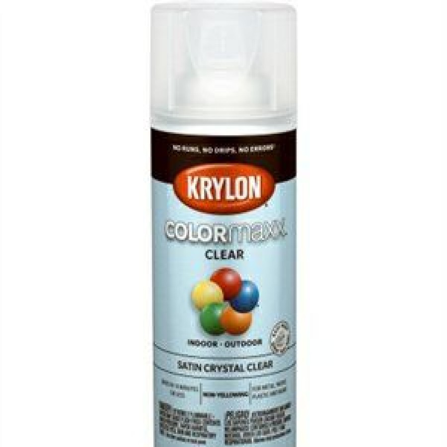 Paint * | Krylon Low Price Colormaxx Spray Paint, Satin Crystal Clear, 12-Oz.