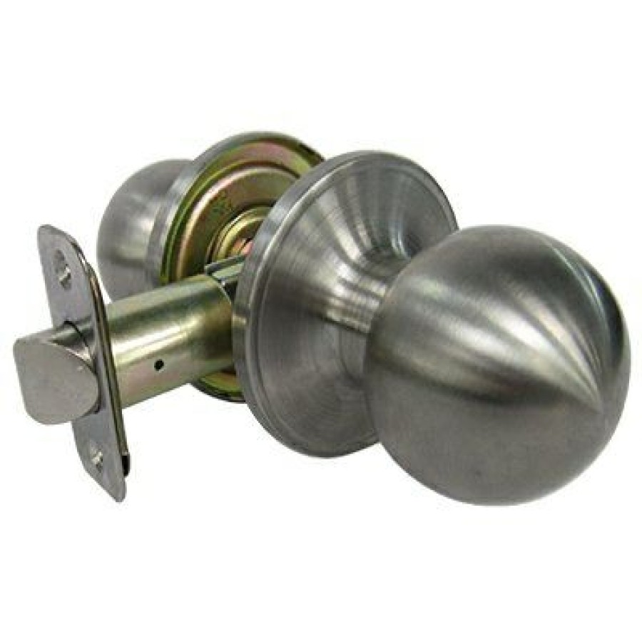 Hardware * | Tru Guard Best Quality Ball Knob Style Passage Lockset, Stainless Steel