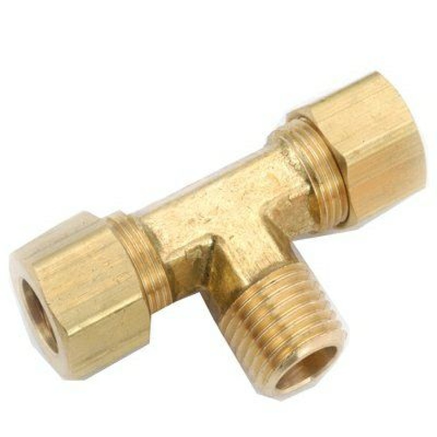 Plumbing * | Anderson Metals Hot Selling Brass Compression Tee, Lead-Free, 1/2 X 1/2-In. Mpt