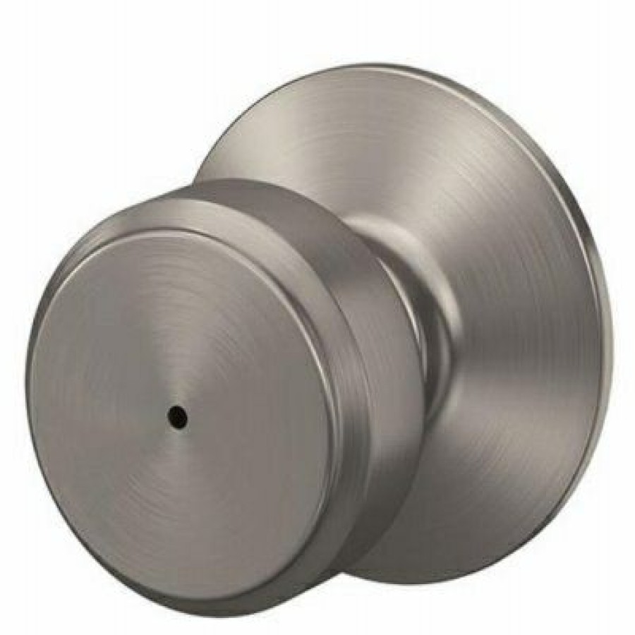 Hardware * | Schlage Discount Sale Bowery Privacy Door Knob Handleset, Satin Nickel