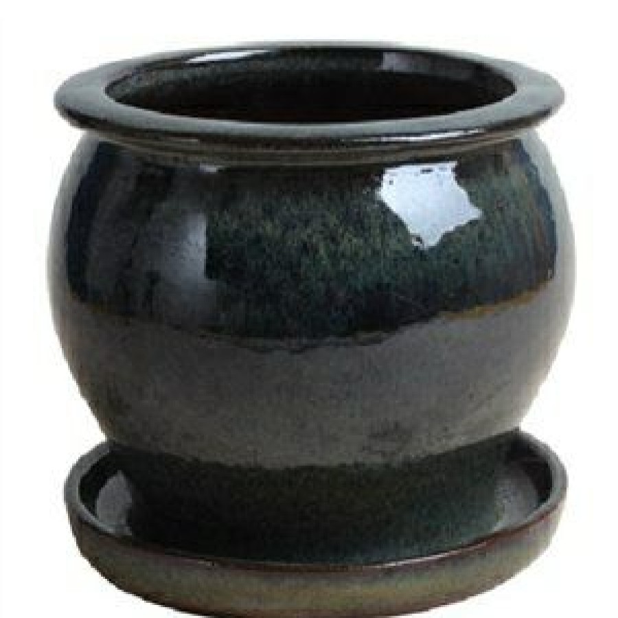 Lawn & Garden * | Trendspot Fashionable Studio Planter, Drip Green Ceramic, 4-In.