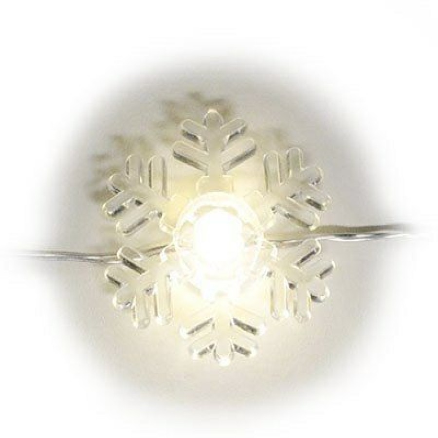 Outdoor Living & Patio * | Sylvania Large Choice Snowflake Led Light Set, Battery Operated, 20 Warm White Lights