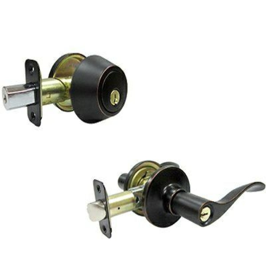 Hardware * | Tru Guard Bestsellers Bergamo Combination Lever Lockset, Aged Bronze