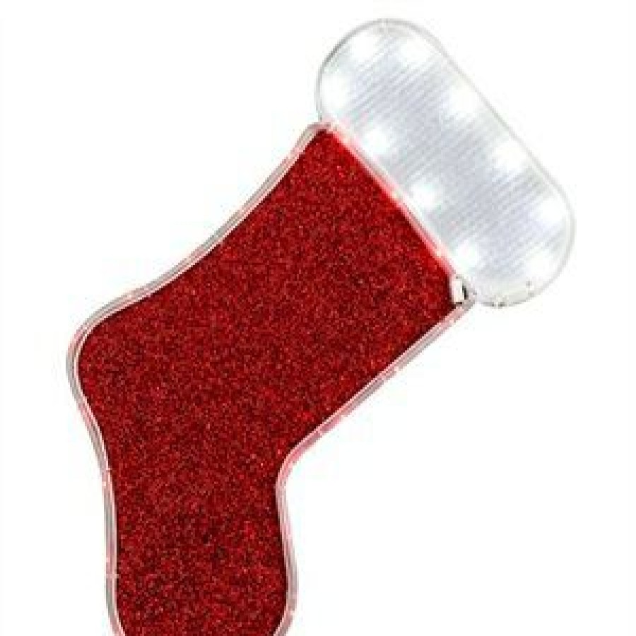 Holiday & Seasonal * | Holiday Wonderland Excellent Led Christmas Window Decoration, Red Stocking Tape Light, 18-In.