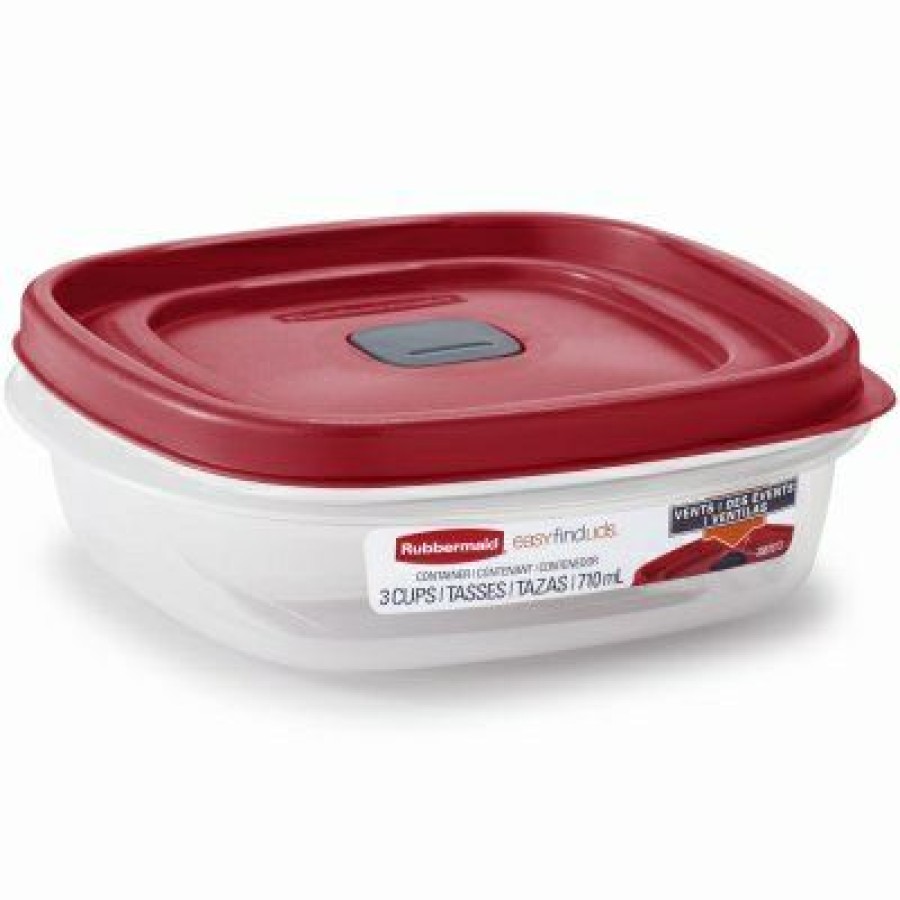 Kitchen * | Rubbermaid Best Choice Easy-Find Lid Food Storage Container, 3-Cups