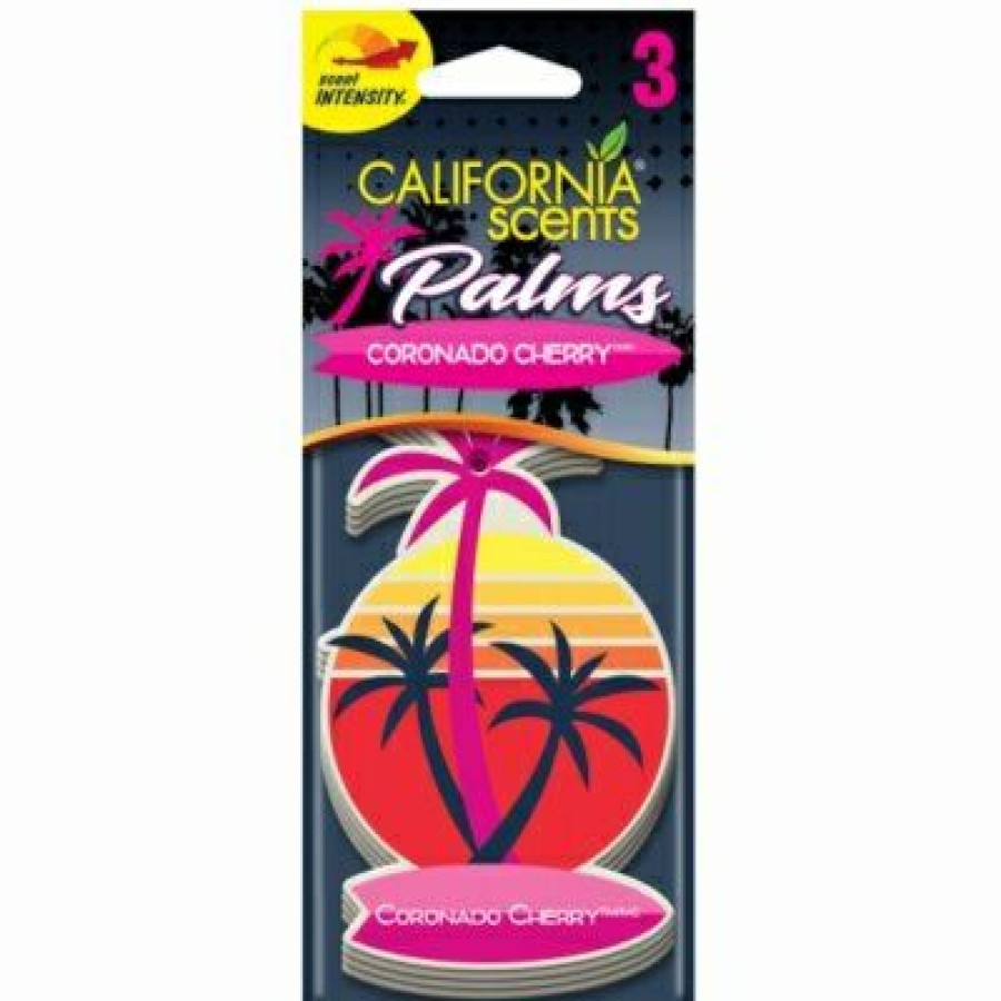 Automotive * | California Scents Large Choice Palms Paper Coronado Cherry Car Air Freshener, 3-Count