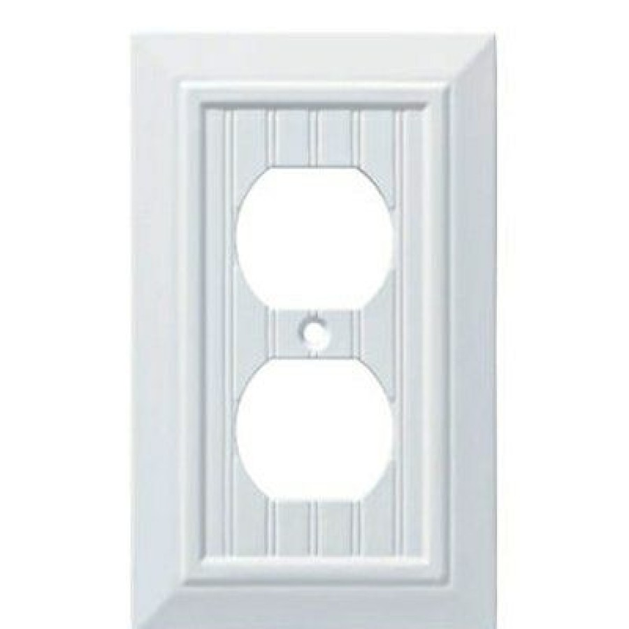 Electrical * | Cheaper Classic Beadboard Single Duplex Wall Plate, White