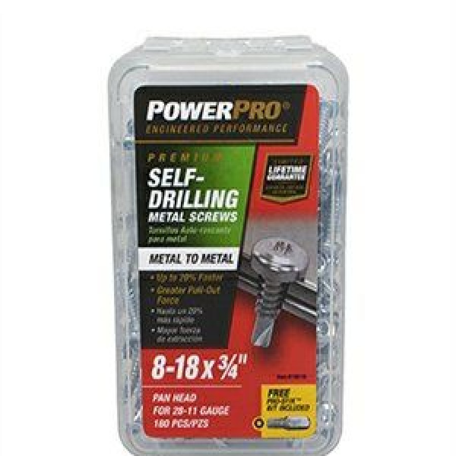 Hardware * | Hillman Low Price Power Pro Metal Screws, Self-Drilling, Pan Head, #8-18 X 3/4-In., 180-Ct.