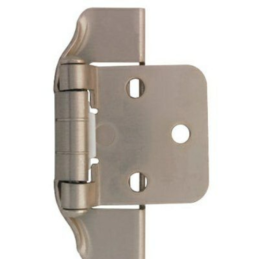 Kitchen * | Liberty Hardware Top Selling Semi-Wrap Overlay Cabinet Hinge, Satin Nickel, 1/2-In.