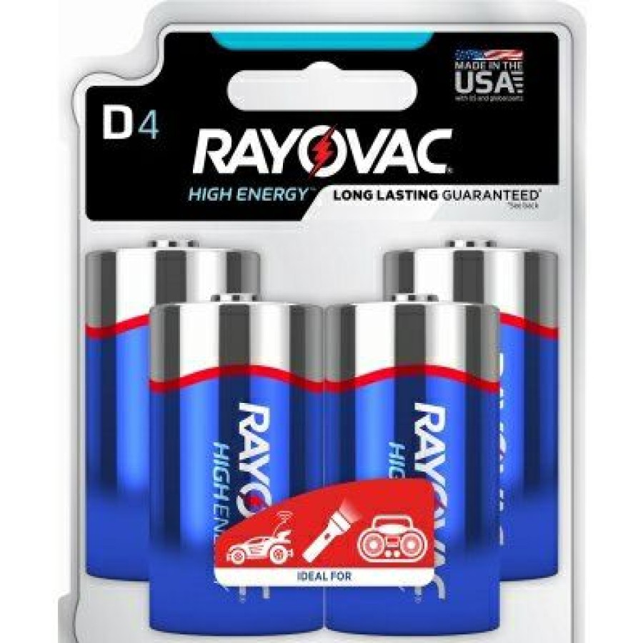 Electrical * | Rayovac Low Price High Energy Alkaline D Cell Batteries, 4 Pack