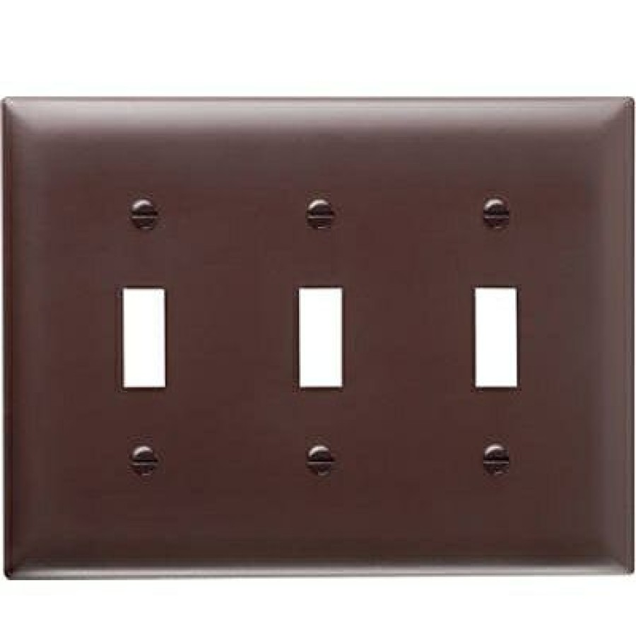 Electrical * | Legrand Unique Wall Plate, 3-Toggle Opening, Urea, Brown