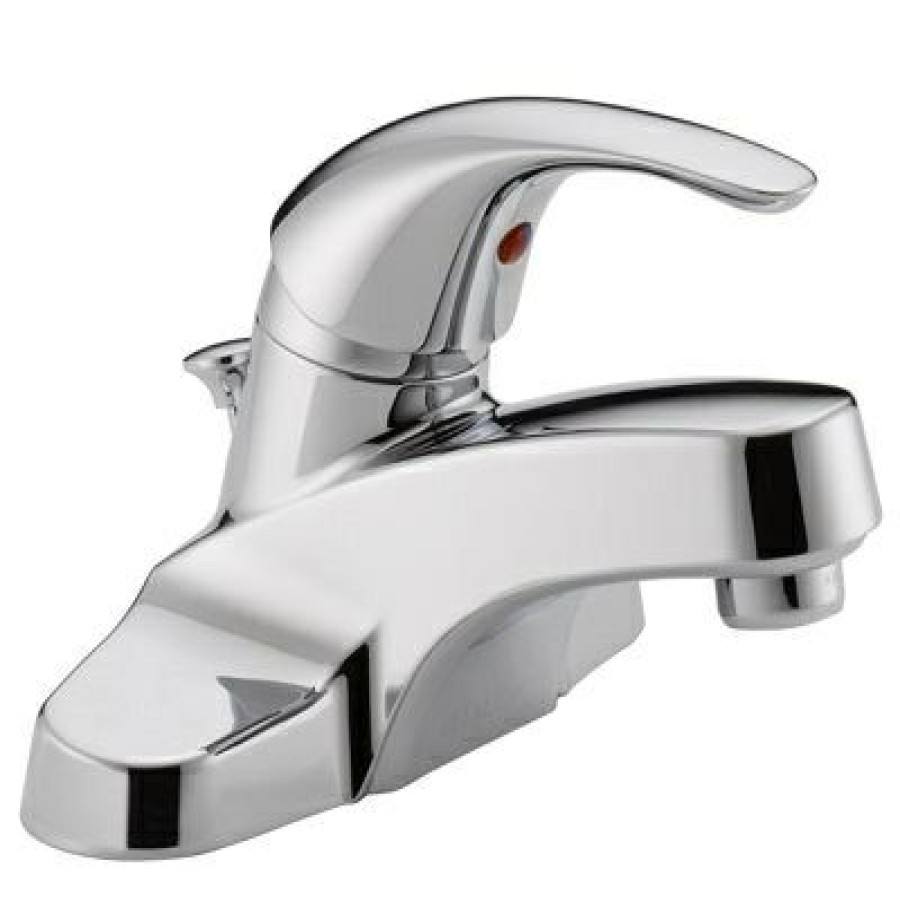 Plumbing * | Peerless Best Choice Bathroom Faucet, Chrome/Plastic Pop-Up, Single Handle